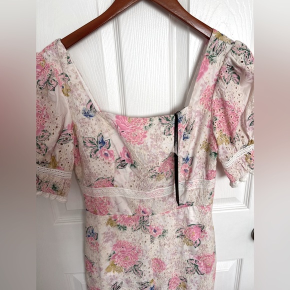 NWT Adelyn Rae Angei Eyelet Embroidered Jumpsuit in Pink Floral - Picture 9 of 15